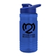 a translucent blue bottle & royal blue lid groove tritan(r) bottle with drink - thru lid - 20 oz