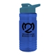 a translucent blue bottle & steel blue lid groove tritan(r) bottle with drink - thru lid - 20 oz
