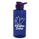 aerial view a navy blue bottle & violet lid mountaineer tritan(r) bottle with drink - thru lid - 36 oz, image 1 of 2