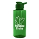 aerial view a translucent green bottle & green lid mountaineer tritan(r) bottle with drink - thru lid - 36 oz, image 1 of 2