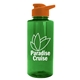aerial view a translucent green bottle & orange lid mountaineer tritan(r) bottle with drink - thru lid - 36 oz, image 1 of 2