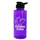 aerial view a translucent violet bottle & black lid mountaineer tritan(r) bottle with drink - thru lid - 36 oz, image 1 of 2