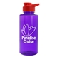 aerial view a translucent violet bottle & red lid mountaineer tritan(r) bottle with drink - thru lid - 36 oz, image 1 of 2