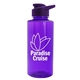 aerial view a translucent violet bottle & violet lid mountaineer tritan(r) bottle with drink - thru lid - 36 oz, image 1 of 2