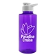 aerial view a translucent violet bottle & white lid mountaineer tritan(r) bottle with drink - thru lid - 36 oz, image 1 of 2