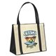 aerial view a natural natural / black polypropylene del mar tote bag - 4- color heat transfer, image 1 of 3