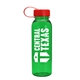 a translucent green bottle & red lid outdoorsman tritan(r) bottle with tethered lid - 24 oz