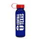 a translucent navy bottle & red lid outdoorsman tritan(r) bottle with tethered lid - 24 oz