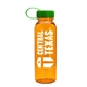a translucent orange bottle & green lid outdoorsman tritan(r) bottle with tethered lid - 24 oz