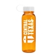 a translucent orange bottle & white lid outdoorsman tritan(r) bottle with tethered lid - 24 oz