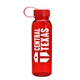 a translucent red bottle & red lid outdoorsman tritan(r) bottle with tethered lid - 24 oz