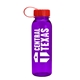 a translucent violet bottle & red lid outdoorsman tritan(r) bottle with tethered lid - 24 oz