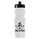 aerial view a frost bottle & black lid 24 oz venture bike white water bottle, image 1 of 2
