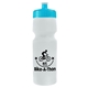 aerial view a frost bottle & cyan lid 24 oz venture bike white water bottle, image 1 of 2