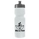 aerial view a frost bottle & gray lid 24 oz venture bike white water bottle, image 1 of 2