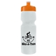 aerial view a frost bottle & orange lid 24 oz venture bike white water bottle, image 1 of 2