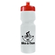aerial view a frost bottle & red lid 24 oz venture bike white water bottle, image 1 of 2