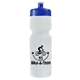aerial view a frost bottle & royal blue lid 24 oz venture bike white water bottle, image 1 of 2