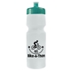 aerial view a frost bottle & teal lid 24 oz venture bike white water bottle, image 1 of 2