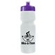 aerial view a frost bottle & violet lid 24 oz venture bike white water bottle, image 1 of 2