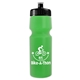 a translucent green bottle & hot pink lid 24 oz venture bike white water bottle