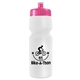 a white bottle & hot pink lid 24 oz venture bike white water bottle