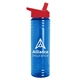 a translucent blue bottle & red lid slim water bottle