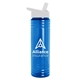 a translucent blue bottle & white lid slim water bottle