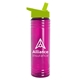a translucent fuschia bottle & lime green lid slim water bottle