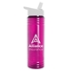 a translucent fuschia bottle & white lid slim water bottle