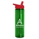 a translucent green bottle & red lid slim water bottle