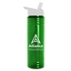 a translucent green bottle & white lid slim water bottle