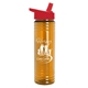 a translucent orange bottle & red lid slim water bottle