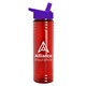 a translucent red bottle & violet lid slim water bottle