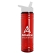 a translucent red bottle & white lid slim water bottle