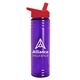 a translucent violet bottle & red lid slim water bottle