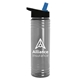 a smoke bottle & black/blue lid slim water bottle