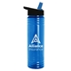 a translucent blue bottle & black/blue lid slim water bottle