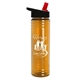 a translucent orange bottle & black/red lid slim water bottle