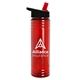 a translucent red bottle & black/red lid slim water bottle