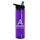 a translucent violet bottle & black/blue lid slim water bottle