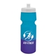 aerial view a white lid & blue/violet bottle 24 oz cool color changing sports bottle, image 1 of 2