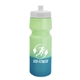 aerial view a white lid & green/blue bottle 24 oz cool color changing sports bottle, image 1 of 2