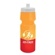 aerial view a white lid & orange/red bottle 24 oz cool color changing sports bottle, image 1 of 2
