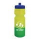 aerial view a royal blue lid & yellow/green bottle 24 oz cool color changing sports bottle, image 1 of 2