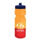 aerial view a navy blue lid & orange/red bottle 24 oz cool color changing sports bottle, image 1 of 2