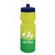 aerial view a navy blue lid & yellow/green bottle 24 oz cool color changing sports bottle, image 1 of 2