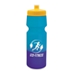 aerial view a yellow lid & blue/violet bottle 24 oz cool color changing sports bottle, image 1 of 2
