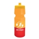 aerial view a yellow lid & orange/red bottle 24 oz cool color changing sports bottle, image 1 of 2