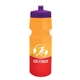 aerial view a violet lid & orange/red bottle 24 oz cool color changing sports bottle, image 1 of 2